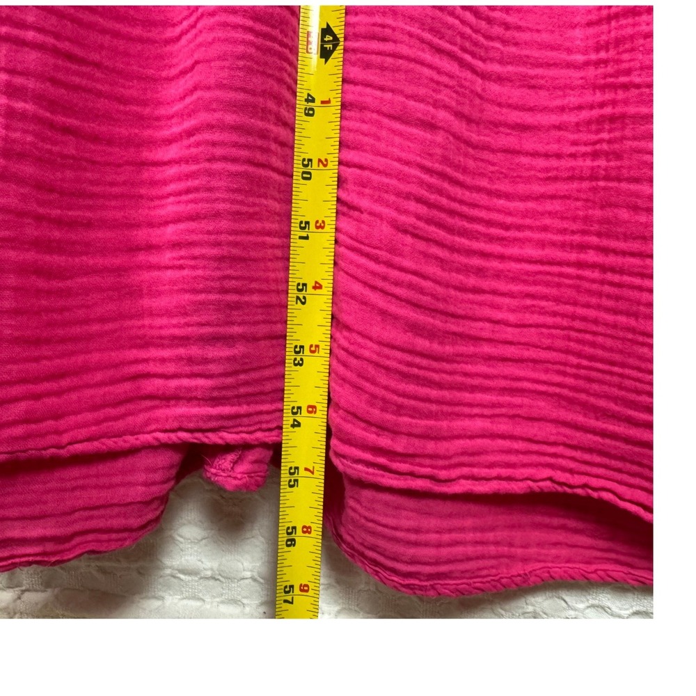 Anthropologie Tiered Cotton Gauze Maxi Dress Women 2X Pink Babydoll Boho Resort - Picture 7 of 8